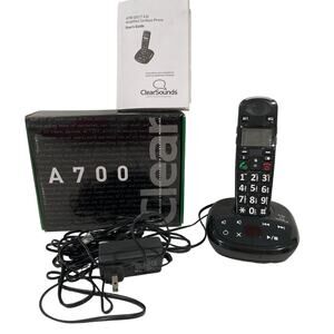 ClearSounds A700E Expansion Handset Amplified Black Phone Answering Machine Mint